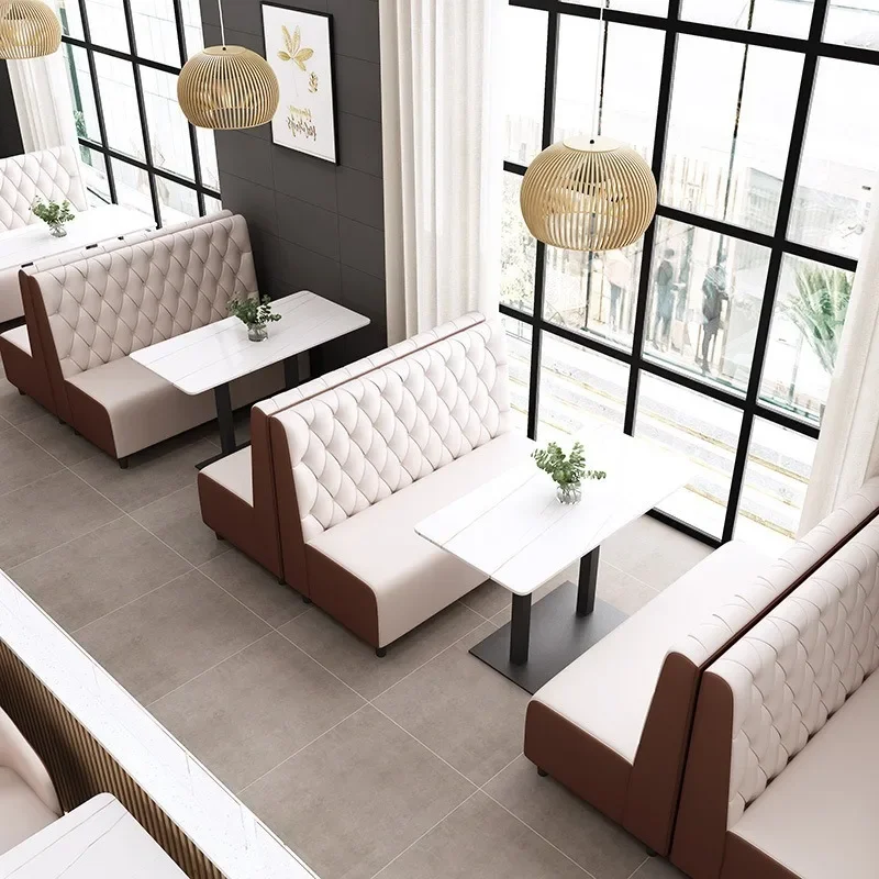 Dining table and chair, commercial booth sofa, western restaurant table and chair, rock slab dining table and chair combination