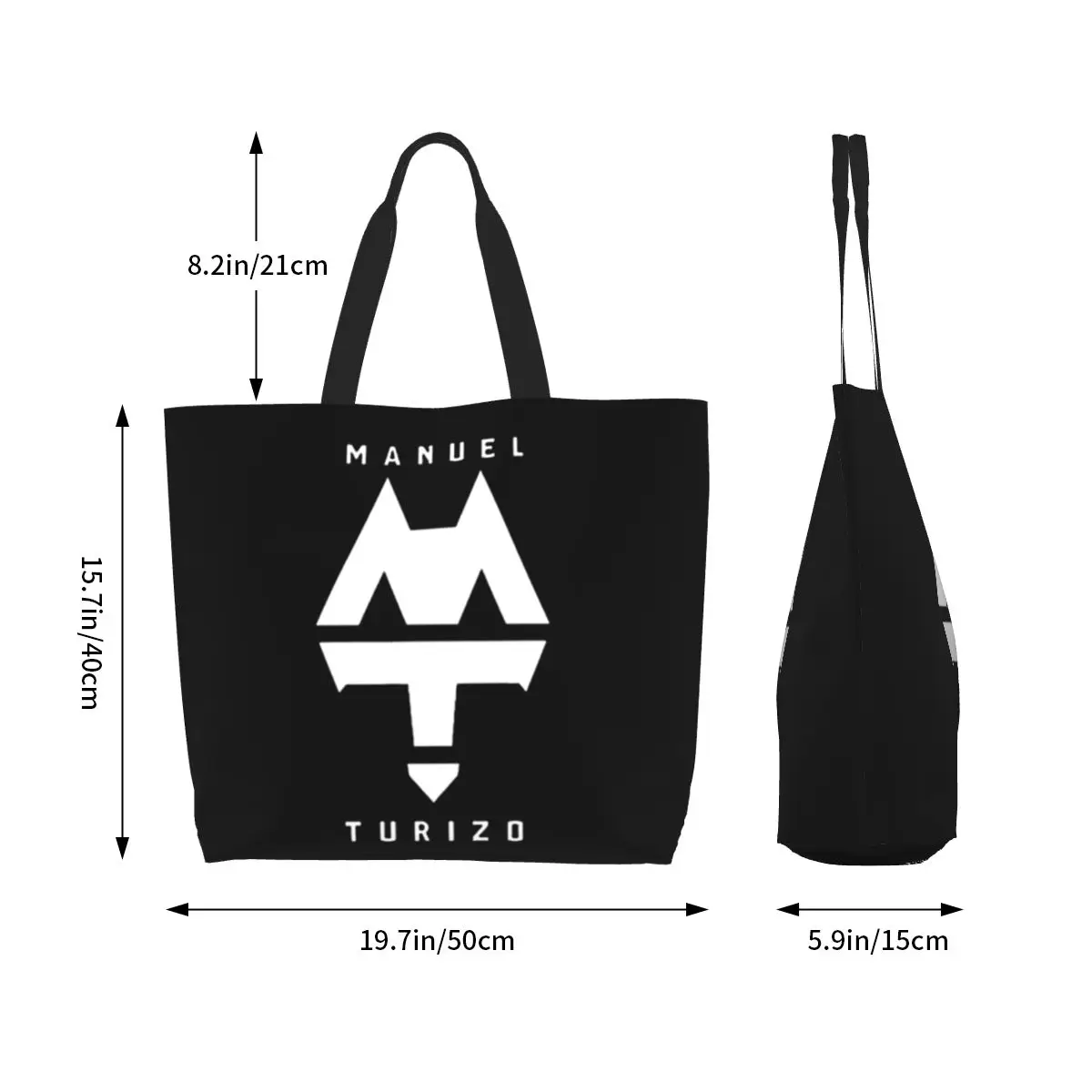 Rapper Manuel Turizo Logo Shopping Tote Bag Canvas Large Capacity Shoulder Bags Shopper Grocery Handbag for Women