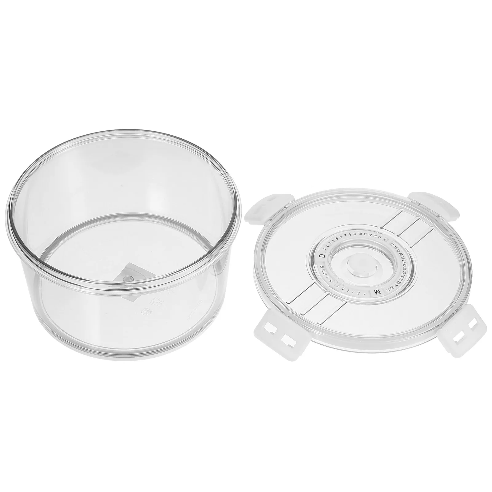 Round Food Storage Container with Freshness Timer Dial, 4-Sided Lock, Airtight Seal for Fridge & Freezer