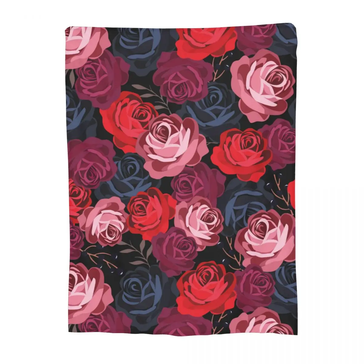 

New Flower Rose Blanket Lightweight Thin Fleece checkerboard Relax Throw Blankets Machine Washable
