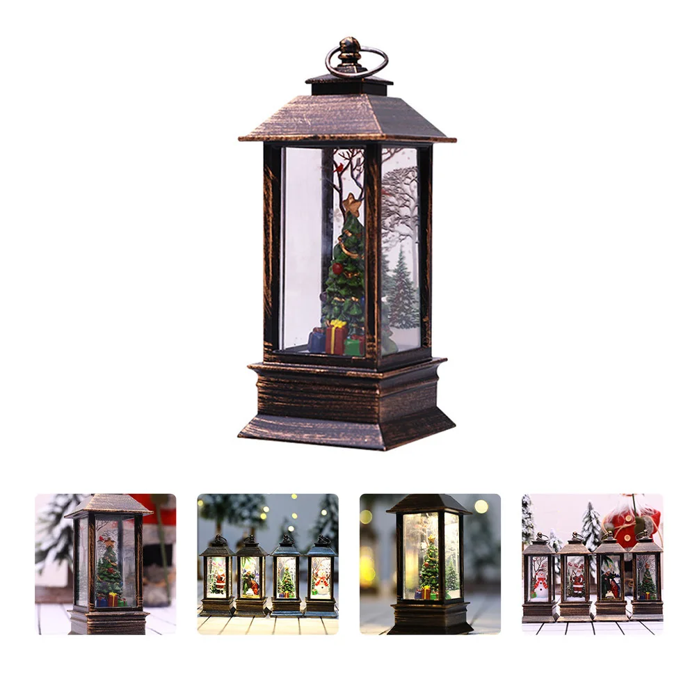 

1Pcs Christmas Tree Decoration Small Wind Lantern Durable Plastic Hanging Light Portable Christmas Party Decorative Lamp