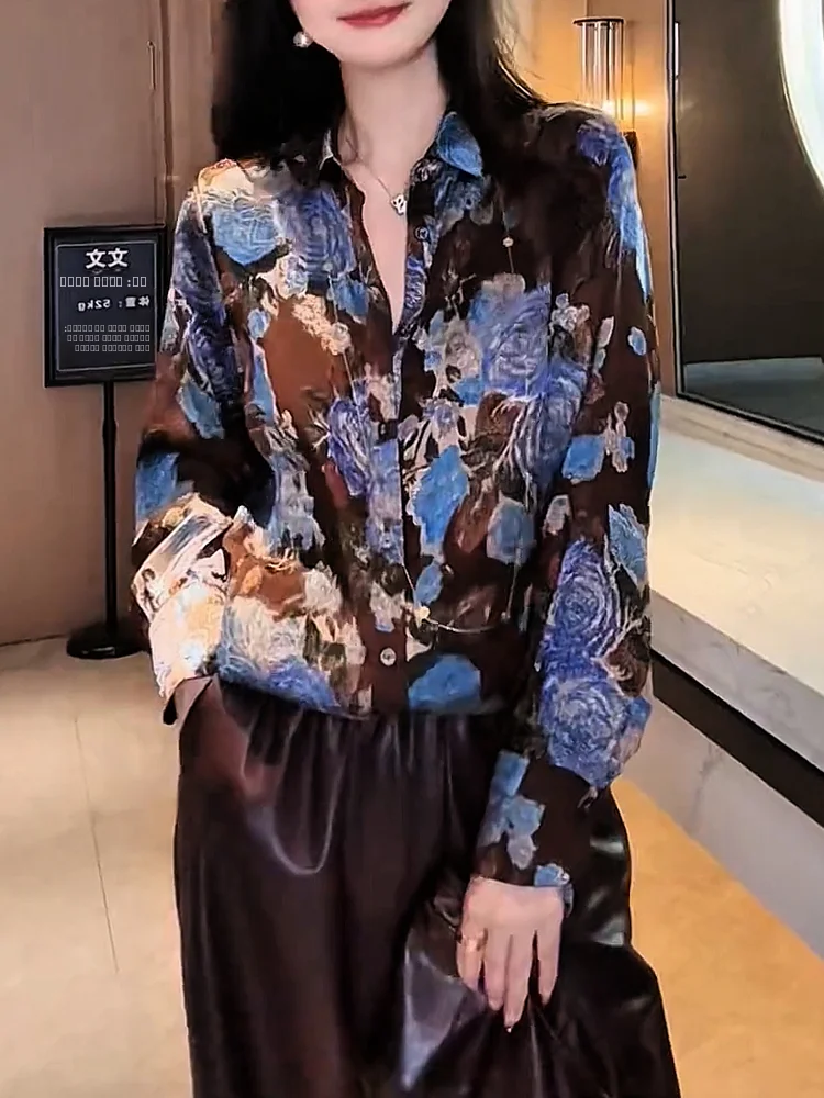 

Ретро-топ с принтом, модный, универсальный, стройнящий, омолаживающий, для осени, больших размеров, женская внутренняя одежда премиум-качества