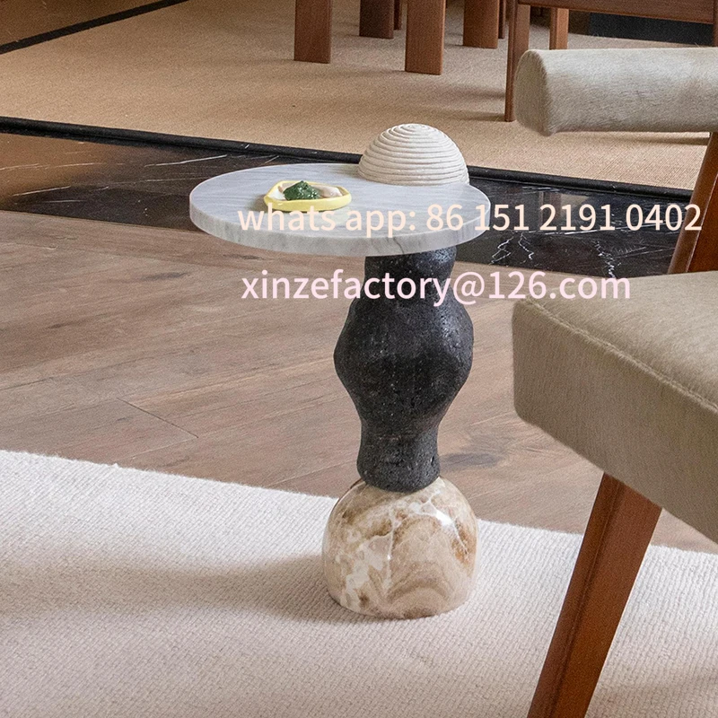 

Customizable marmurowy stół z okrągłą krawędzią do salonu wysokiej klasy mały stolik kawowy