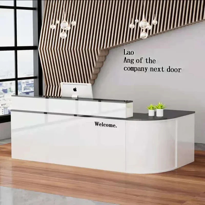 Nordic Clinic Reception Desk Modern Store L Shaped Reception Desk Nail Salon White Luxury Mostrador De Tienda Unique Furniture