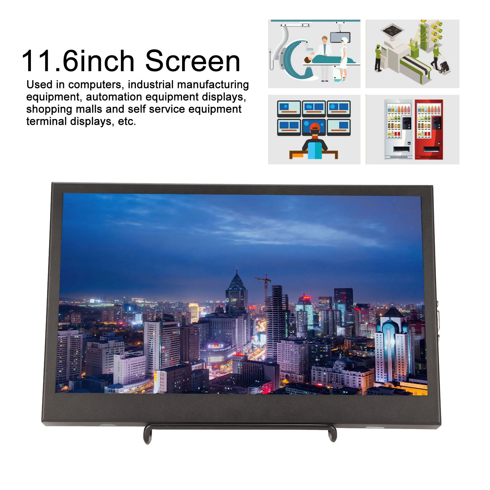 

11.6inch Portable Monitor High Resolution 1920x1080 16:9 Low Power Consumption HD Monitor for Computer HD Monitor Screen