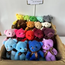 30 stücke neue 21 Farbe Mini Bär Plüsch Puppe Schlüssel bund 12cm niedlich bunte Bär Tier Stofftiere für Mädchen Tasche Anhänger Kinder Geschenke