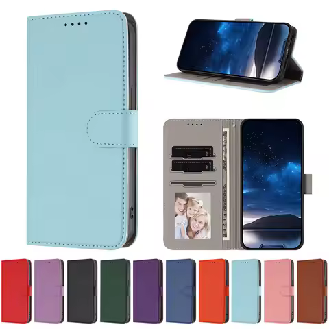 Leather Wallet Case For Xiaomi 13T Poco C61 C55 C51 C50 C40 X5 F5 Redmi Note 11 12 Pro Plus 12S 11S Turbo 4 3 K80 Protect Cover