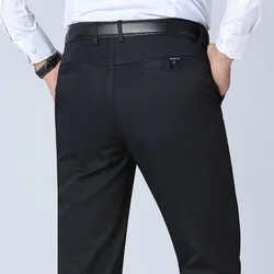 Men's 100% Cotton Summer Thin Autumn Thick Trousers Fashion Brand Cargo Pants Smart Casual Solid Khaki Gray Suit Pant RIYBEOE
