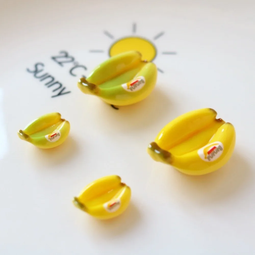 10pc Mini Kawaii Cute Banana Fruit Resin Flat Back Cabochons Scrapbook Diy Party Hairpin Accessories Home Decoration Craft