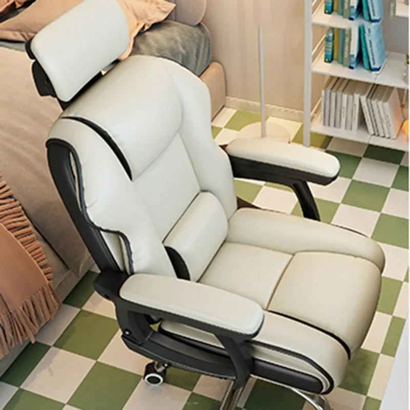 Massage Office Chair Mobile White Rolling Swivel Comfy Chair Leather Study Luxury Cadeira Para Escritorio Salon Furniture