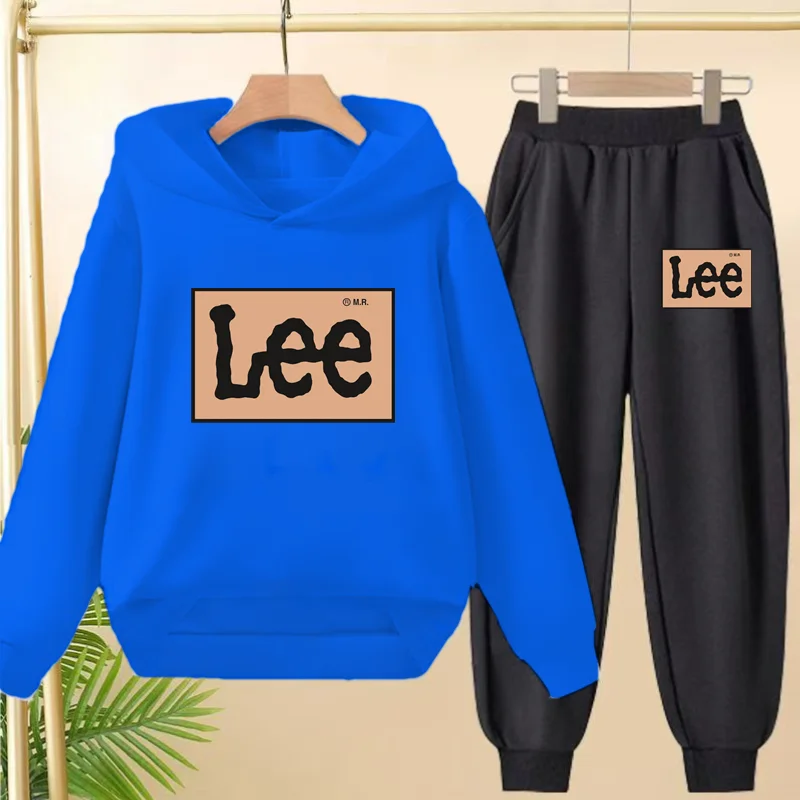 Abbigliamento sportivo per bambini, set uniforme sportiva, felpa con cappuccio da 3-13 anni + set di pantaloni lunghi, pantaloni sportivi per ragazzi e ragazze