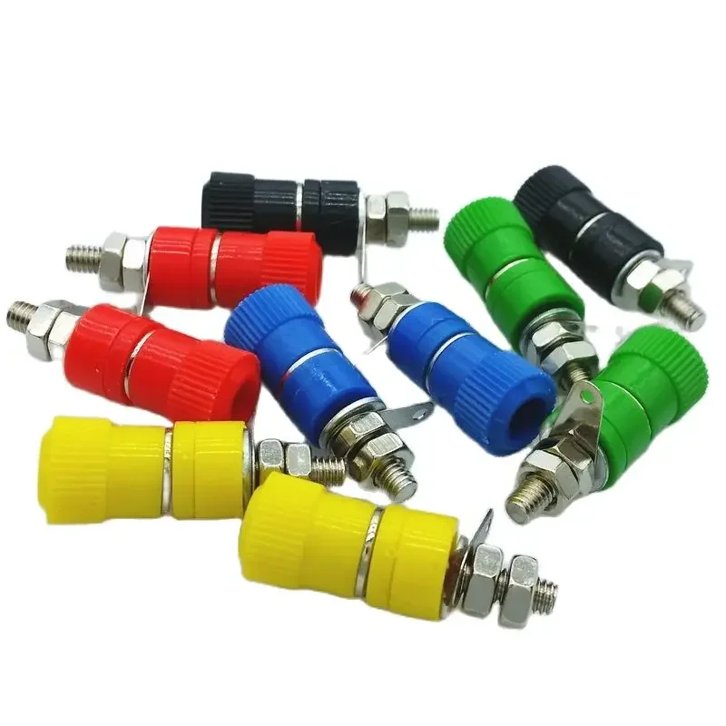 10Pcs/Lot Terminal Binding Post With 4mm Banana Socket 5 Colour For Amplifier Instrument Power Supply Panel Mount Connector