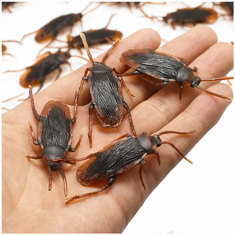 5-50 pçs modelo realista especial simulação falso galo de borracha barata bug baratas brinquedo brincadeira engraçado truque piada brinquedo de simulação