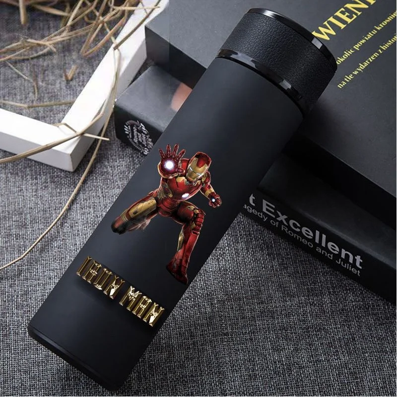 Thermos à eau en acier inoxydable Marvel ForeThermos pour hommes, tasse de santé d'hiver, Iron Man, services.com America, Spider Man, cadeaux de vacances, nouveau, 304