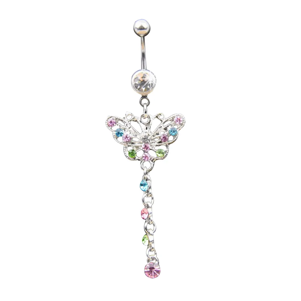 

3Pcs Sparkling Crystal Belly Rings Smooth Polished Navel Jewelry Perfect Gift Beach Bikini Wedding Piercing Jewelry