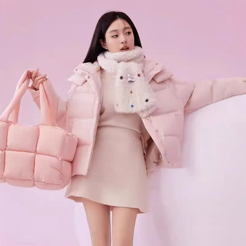 2024 New Fashion Joker Down Cotton-padded Jacket Ladies Hooded Cotton-padded Jacket Winter Casual Ladies Cotton-padded Coat Top