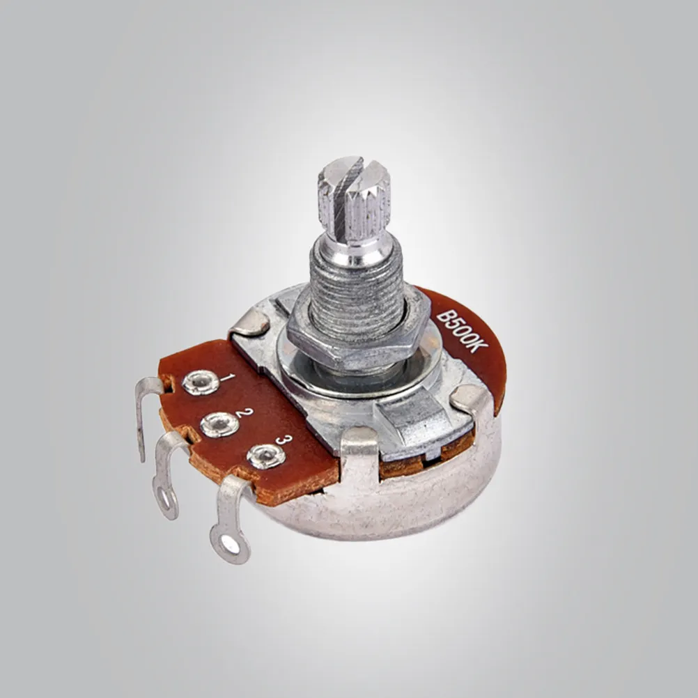 500K Ohm B Type Linear Taper Audio Potentiometer Long Knurled Split Shaft Full Size Guitar Bass Amp Volume Tone Pot Replacement