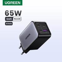 UGREEN 65W GaN Charger 4 Ports USB C Fast Charger Quick Charge 3.0 PD 3.0 For Macbook Air Laptops Tablet iPhone 16 15 14 Pro Max