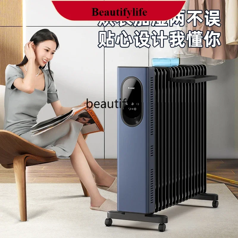 

E132 Household intelligent power saving heater graphene electric oil tin bedroom light sound heater