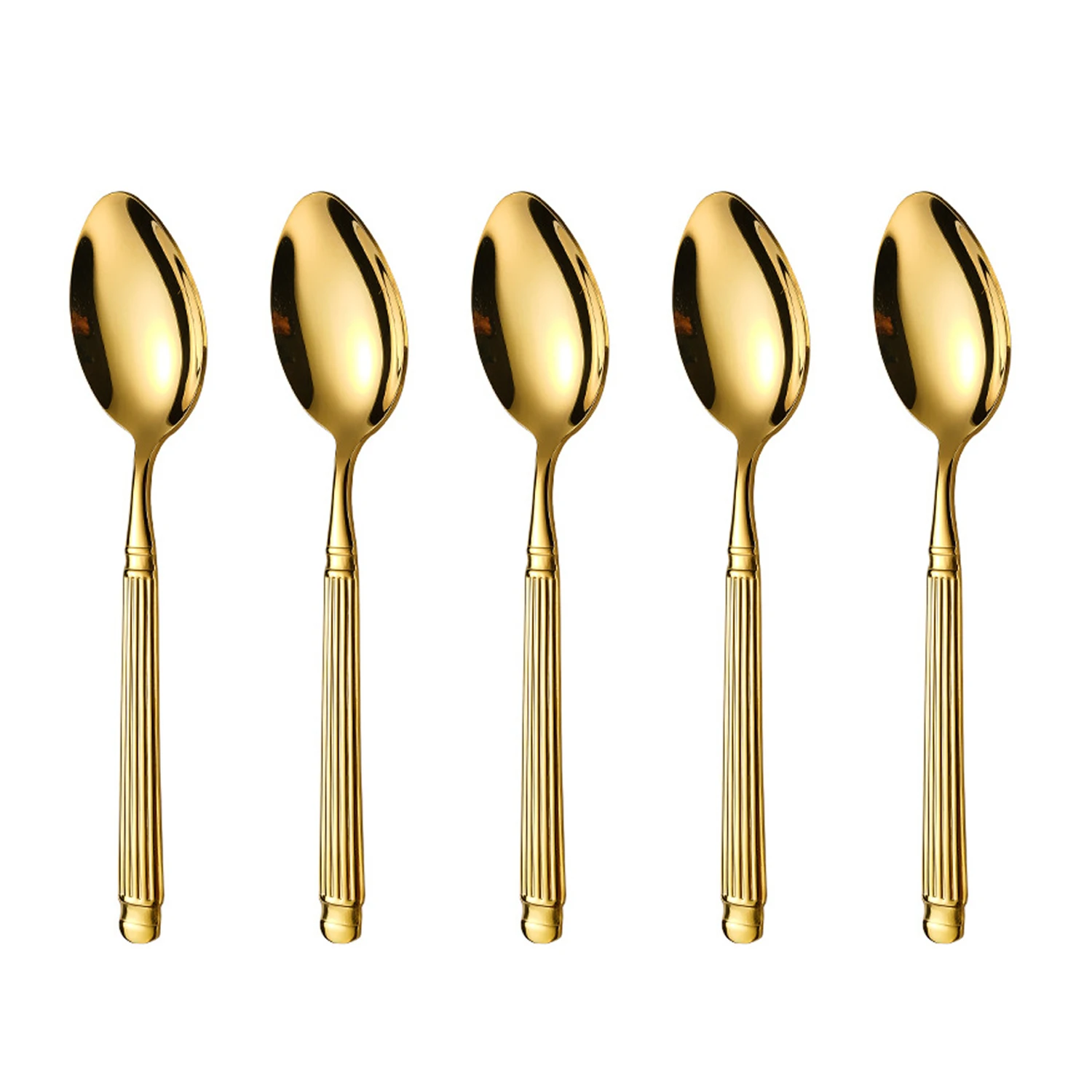 Deluxe espresso spoon set -5 pieces - Mini coffee spoon, stainless steel - Gorgeous design, mirror polished treatment