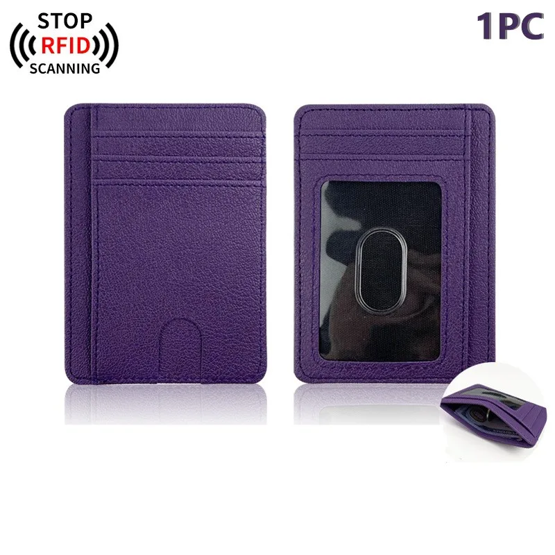 Schlanke Minimalistische RFID-blockierende Vordertaschen-Geldbörsen für Männer und Frauen – Detail 7