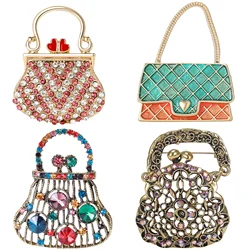 Enamel Handbag Brooches for Women Ladies Bag Pins Banquet Party Backpack Gifts Jewelry Accessories