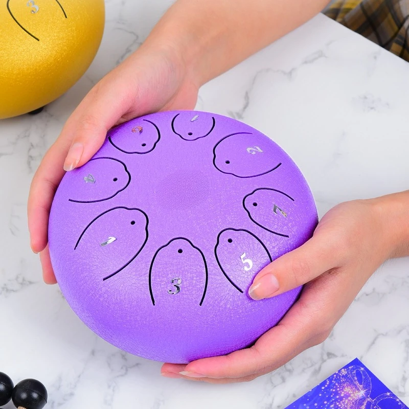 8 Tone Tongue Drum 6 Inch Steel Tongue Drum Children Mini Portable Ethereal Drums Professional Meditation Drums Music Percussion