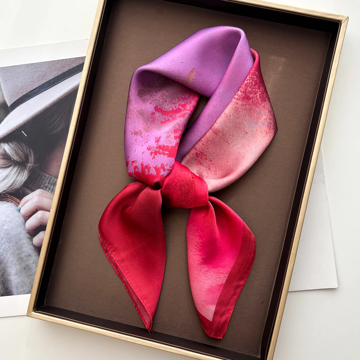 

Luxury Color Square Scarf For Women Soft Stain Imitation Silk Bandana For Travel Elegant Hijab Neckerchief Fashion Shawl Wraps