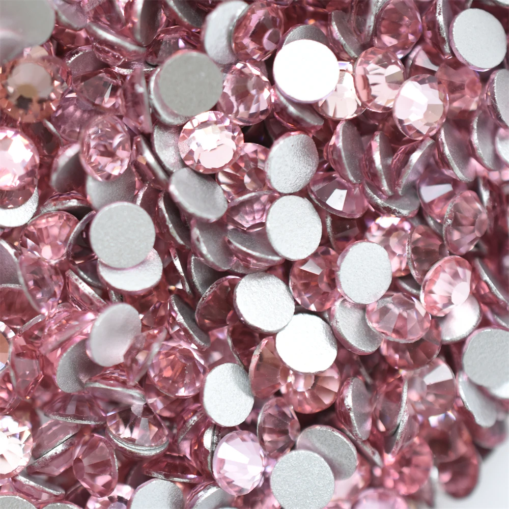 SWAGPICK SS4-40 Glass Light Pink Crystal Flatback Non HotFix Rhinestones Stone Charm Nail Art Decorations DIY Jewelry Accessory