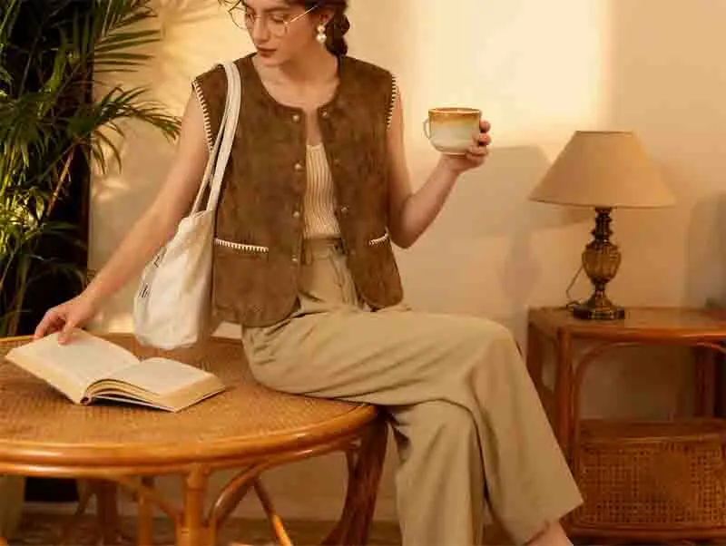 

Vests Waistcoats Thin Womens Vest Coats Woman Winter Cashmere Full Lining Thickened Cold-Proof Cozy Commuting Comfortable Trendy