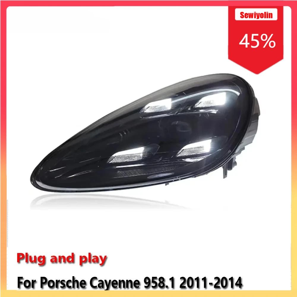 

Автомобильные светодиодные фары, автомобильные детали для Porsche Cayenne 958.1 2011-2014, противотуманные фары DRL, стоп-сигнал поворота, Plug and Play