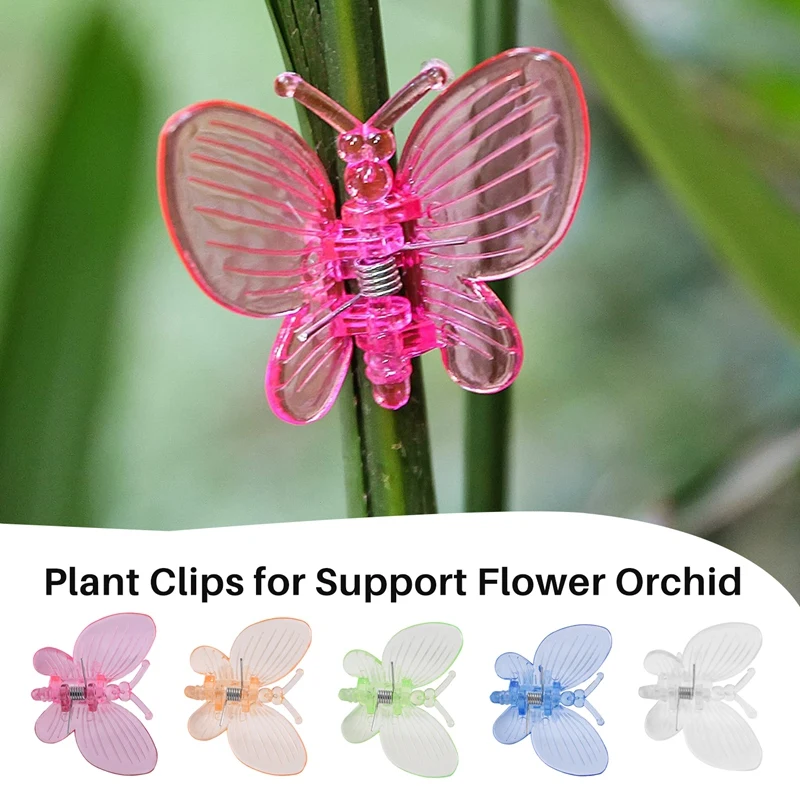 ABUL-Orchid Clips 30Pcs Butterfly Plant Clips Orchid Support Clips Vine Clips Plant Clips For Support Flower Orchid Vine