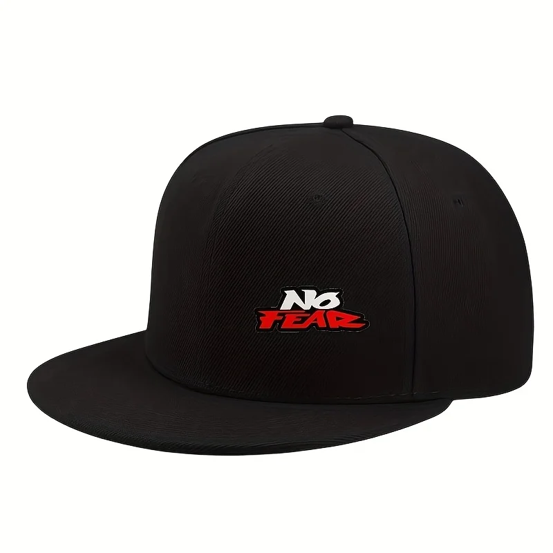 Gorra NO FEAR Street |   Estilo Urbano Blanco Puro, Lleva la Frase 'NO FEAR' en la Parte Superior de la Cabeza - 1 Gorra de Béisbol Estilo Urbano con Cierre Ajustable