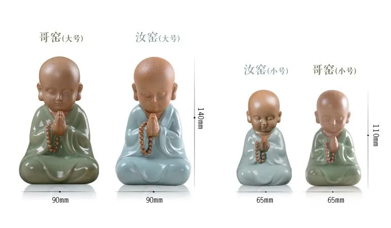 TOP GOOD ART WORK # OFFICE home Zen Buddhism Little Monk CHINA ROYAL Yao RU ware porcelain pottery