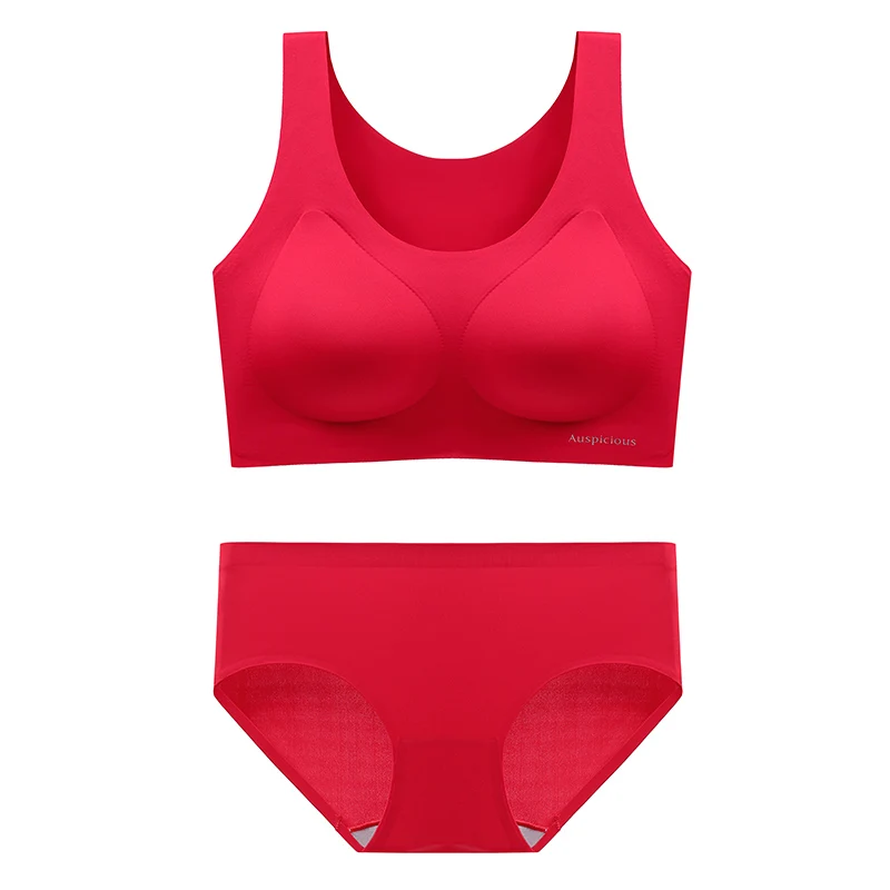 MIIOW Damen-BHs und Höschen, 2-teiliges Set, geschmeidige, nahtlose Damenunterwäsche, weiche, drahtfreie Bralette, sexy Unterwäsche