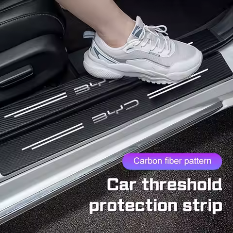 For BYD Song Plus Yuan Pro Tang EV F0 F3 Seal u DMi Han Qin Dolphin Car Threshold Strip Carbon Fiber Film Door Sill Stickers