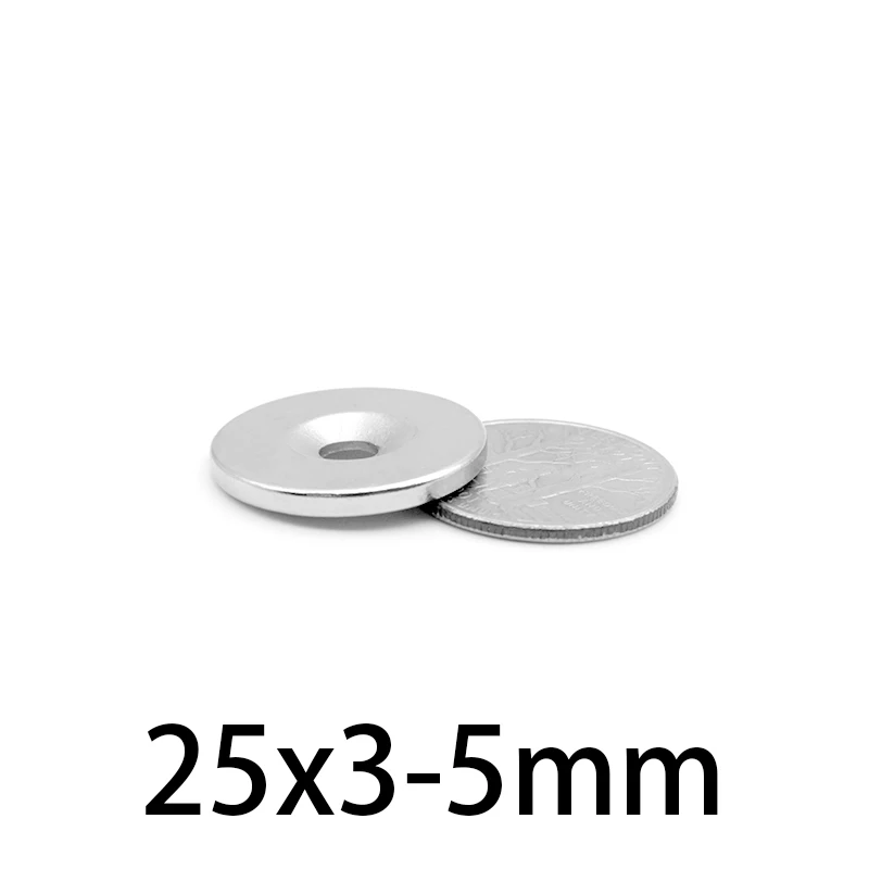 25x3-5mm Round NdFeB Neodymium Magnet N35 Super Powerful Small Imanes Permanent Magnetic Disc 25x3mm Hole 5mm 25x3-5