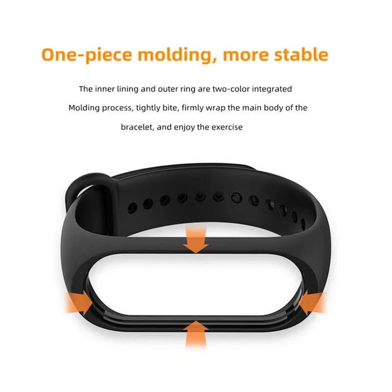 Pulsera de repuesto para Xiaomi Mi Band 3, 4, 5, 6, 7, correa de silicona para reloj inteligente