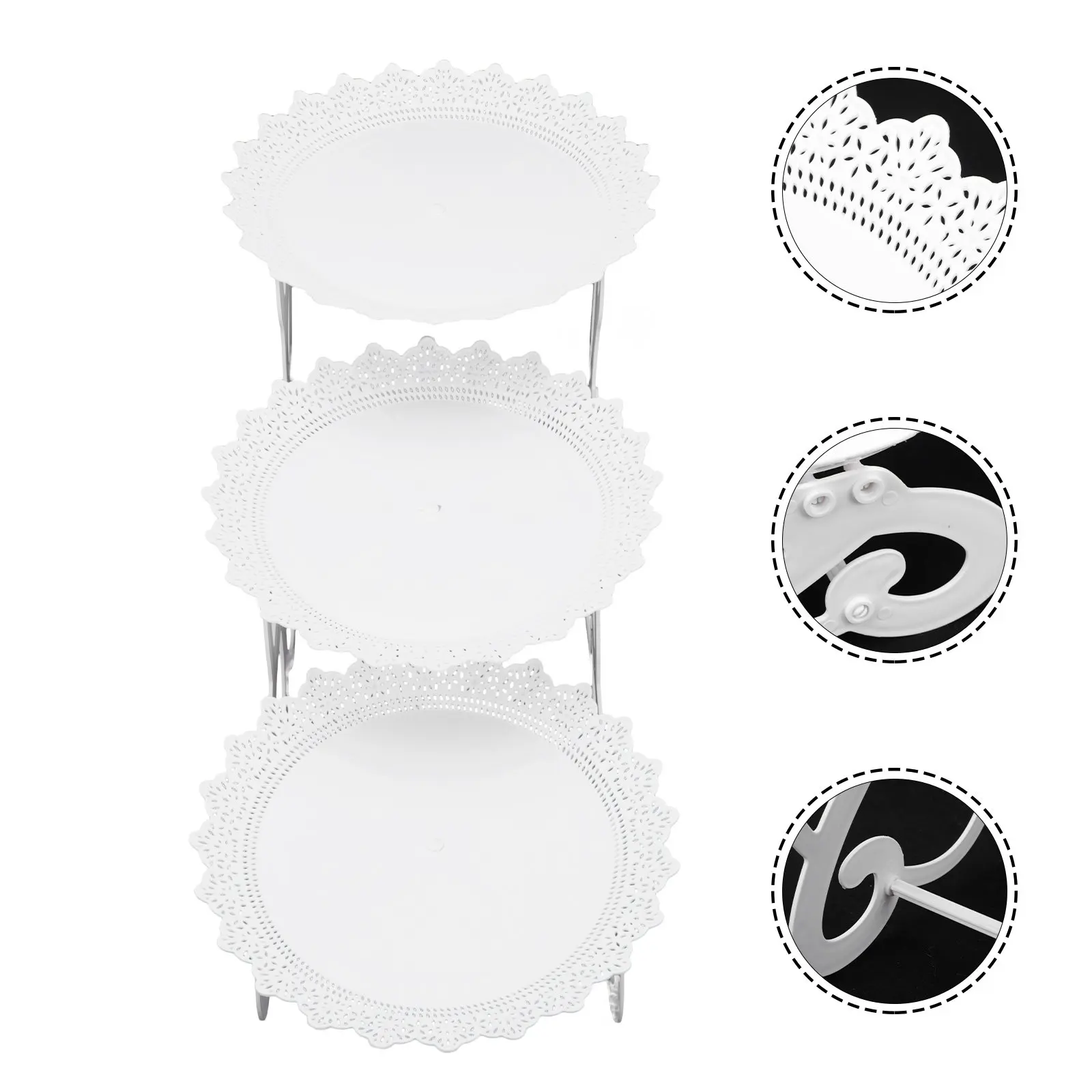 1Pcs Modern 3-Tier Display Stand Versatile PP Storage Holder for Cakes Desserts Fruits Snacks Decorative Home Kitchen Living