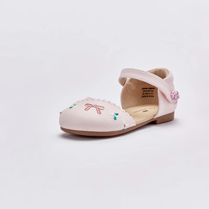 Dave Bella Girls Pink Leather Shoes Summer New Fashion Children\'s Comfortable Shoes Crystal Kid Girls Leather Shoes DB2248726