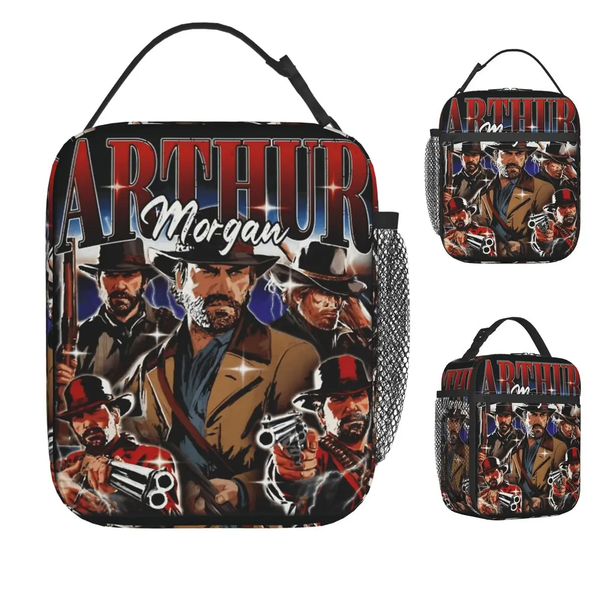 

Arthur Morgan West Cowboy Game Персонаж Ланч-сумка Red Dead Redemption Ланч-бокс для детской работы Сумка-холодильник Термальная сумка-тоут
