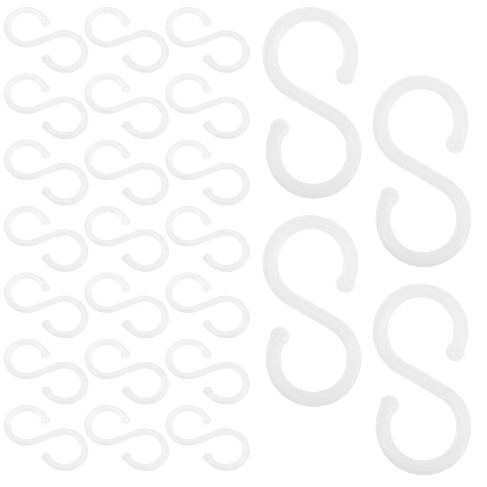 

100Pcs S Hooks for Hanging Heavy Duty Plastic Hangers Organizers for Kitchen Bathroom Towel Scarf Coat Storage