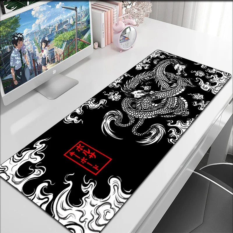 Dragon Mousepad Gamer duża podkładka pod mysz Deskmat Anime Desktop akcesoria maty do zabawy Xxl komputer do gier Mat komputer biurkowy Mause Pads