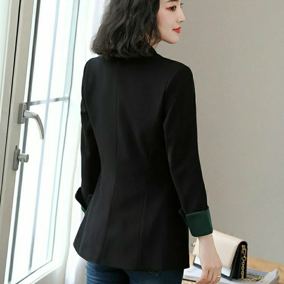 

Blazer Mujer Women'S Coat Prom Girls Tie-Waist Two-Layer Beach Bar Wear-Resistant Lattice Strech Layer Front Popular Seasonal