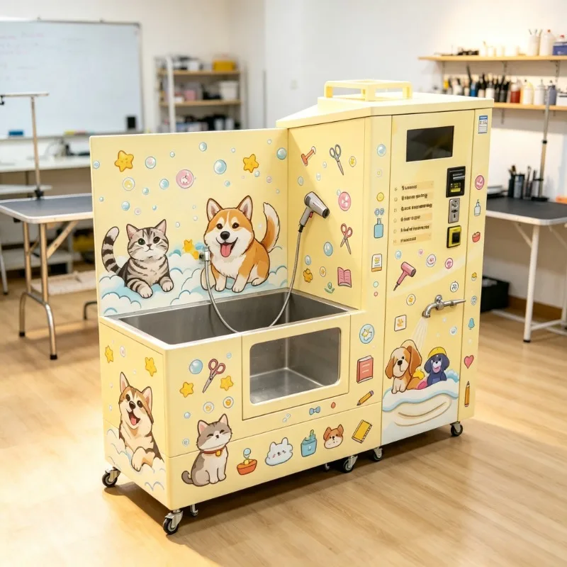 Dog Wash Machine Electric Stainless Steel Pet Cleaning Station Custom Setting 24h Self Service Unit For Commercial Dog Park