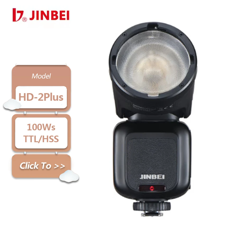

Вспышка JINBEI HD-2 Plus 100Ws TTL HSS для камеры с сенсорным HD-экраном для камер Sony, Canon, Nikon, Fujifilm, Pentax