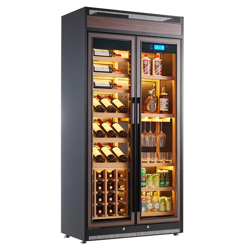 

Red Wine Cabinet Designed for Cigar Room and Wine Cellar Business Cooling Fridge Wine Upright Fridge