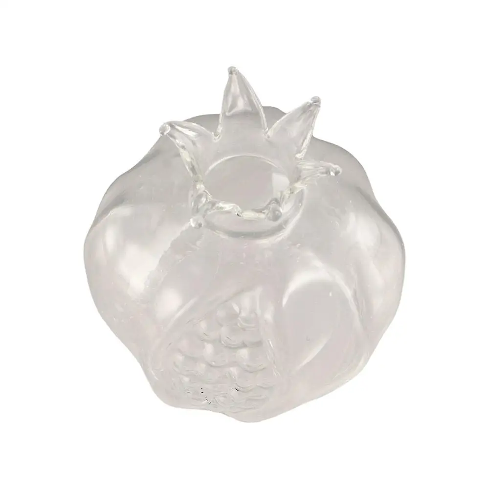 Mini Red Pomegranate Glass Vase Transparent Glass Hydroponic Flower Vase Hammer Pattern Handmade Fruit Vase Home Decor