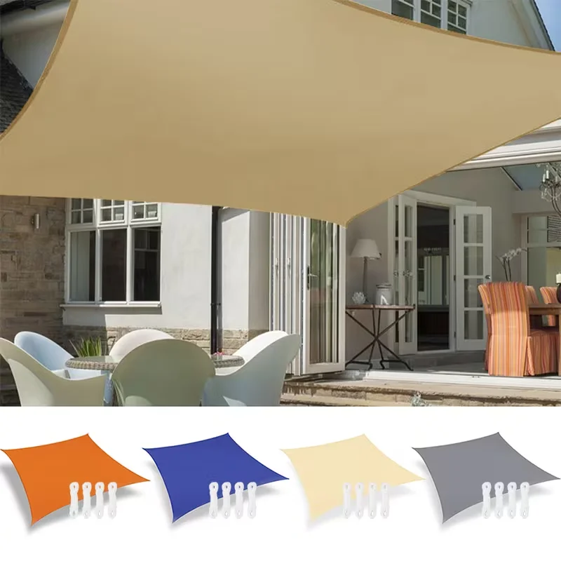 Sun Shade Sail Canopy Waterproof 5m/4m/3m/2m UV Block Rectangle Square Durable Sails Netting for Greenhouse Garden Patio Yard