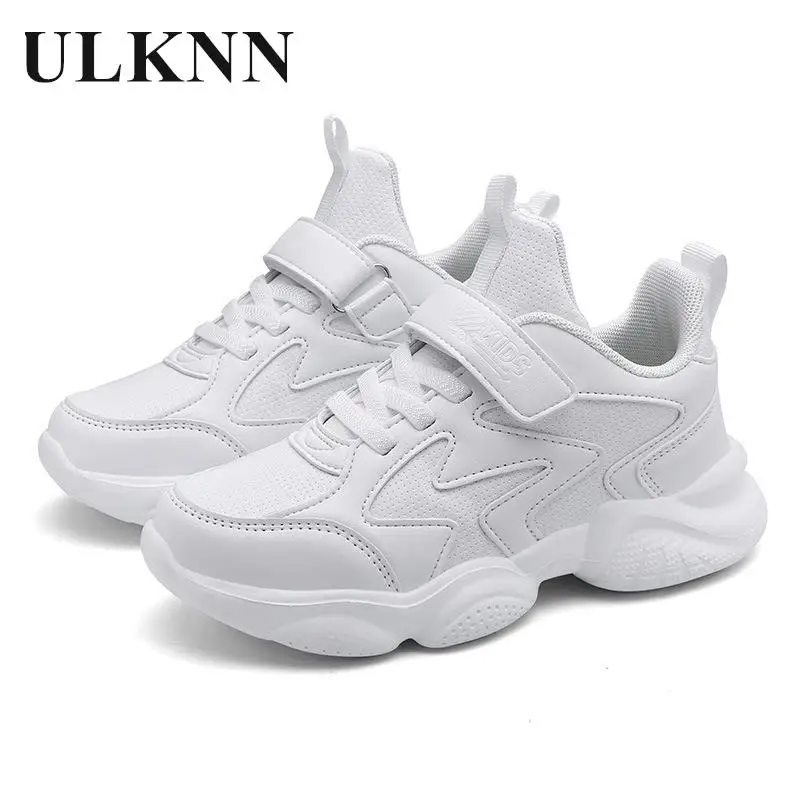 

Student's Sprot White Shoes Teen Girl School Shoes Boy's Classic Running Sneakers Kid's Non-slip Sneaker Leather Trainers